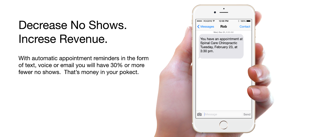 ChiroSpring Appointment Reminders Email, Text or Voice Reminders