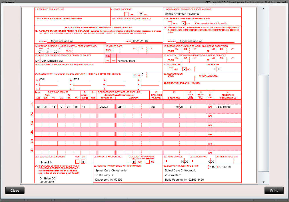 ChiroSpring Claims Are Created Automatically