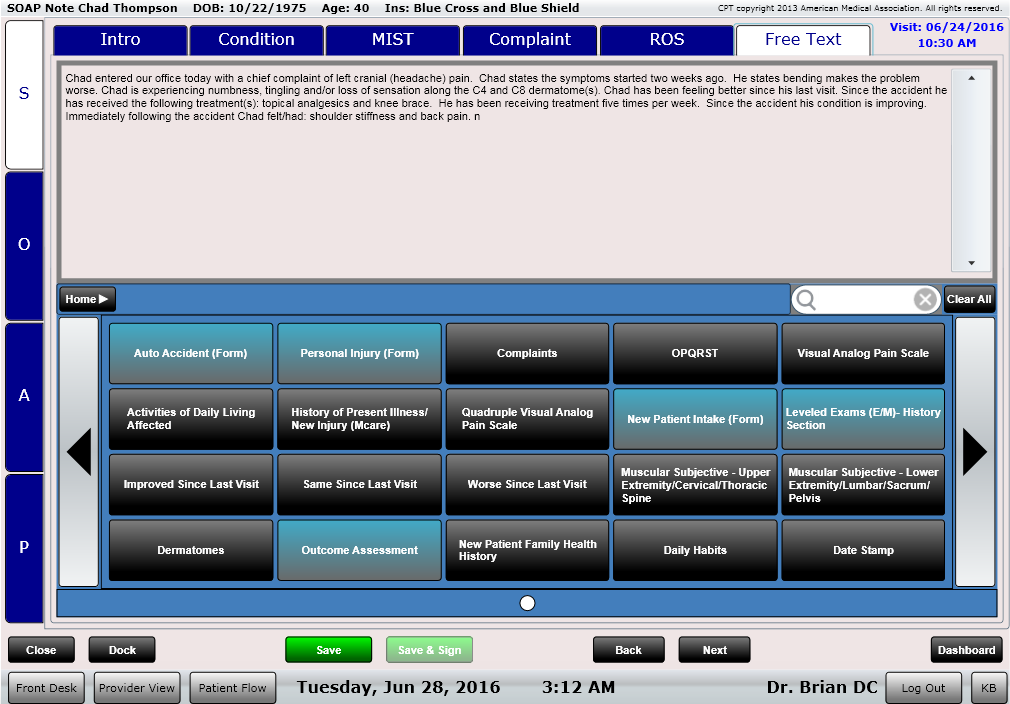 ChiroSpring Pre-Loaded Macros