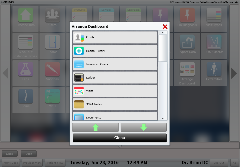 ChiroSpring Patient Dashboard Organization Through Customization