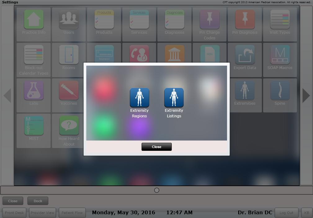 ChiroSpring Spinal and Extremity Listings and Adjustments