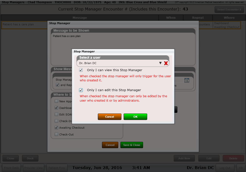 ChiroSpring Set User Permissions