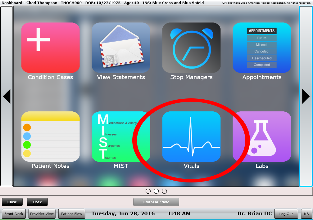 ChiroSpring Vitals Tile